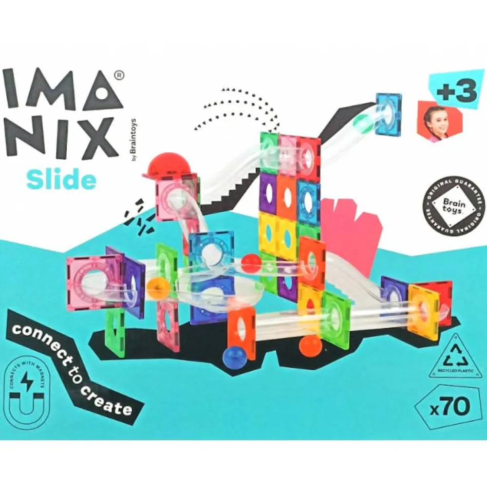 Braintoys Imanix Tobogán 70 piezas ·*Niños Construcciones Magnéticas|Imanix