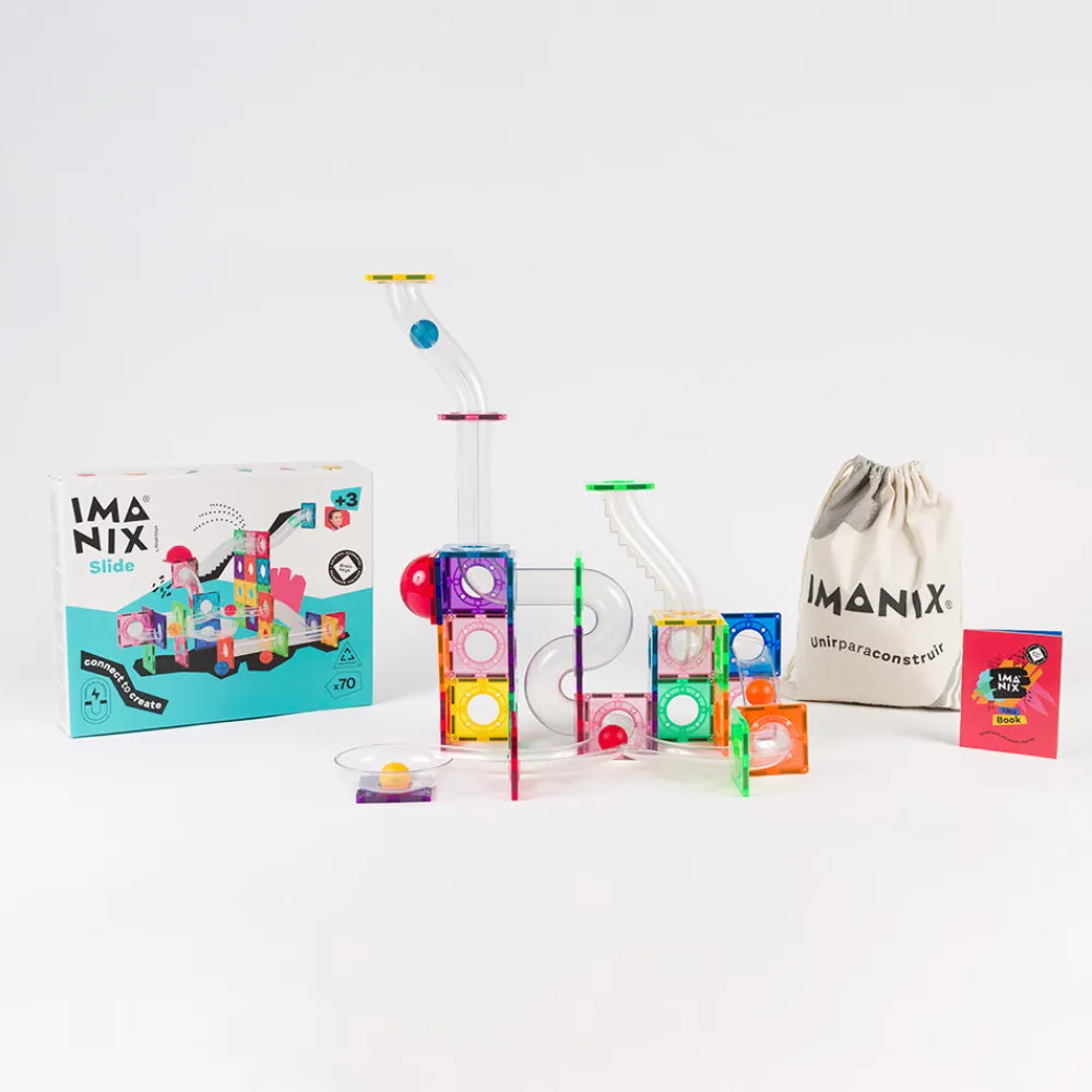 Braintoys Imanix Tobogán 70 piezas ·*Niños Construcciones Magnéticas|Imanix