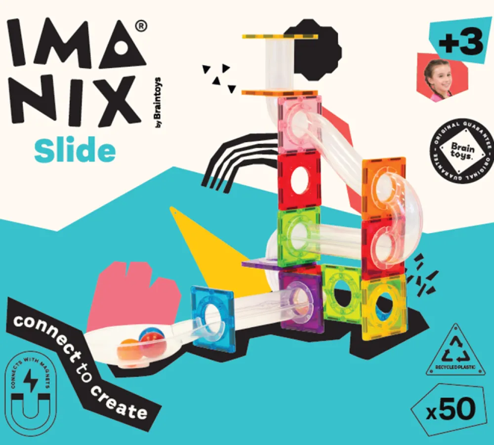 Braintoys Imanix Tobogán 50 piezas ·*Niños Construcciones Magnéticas|Imanix