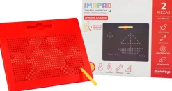 Braintoys Imapad Rojo ·*Niños Construcciones Magnéticas|Juegos De Viaje