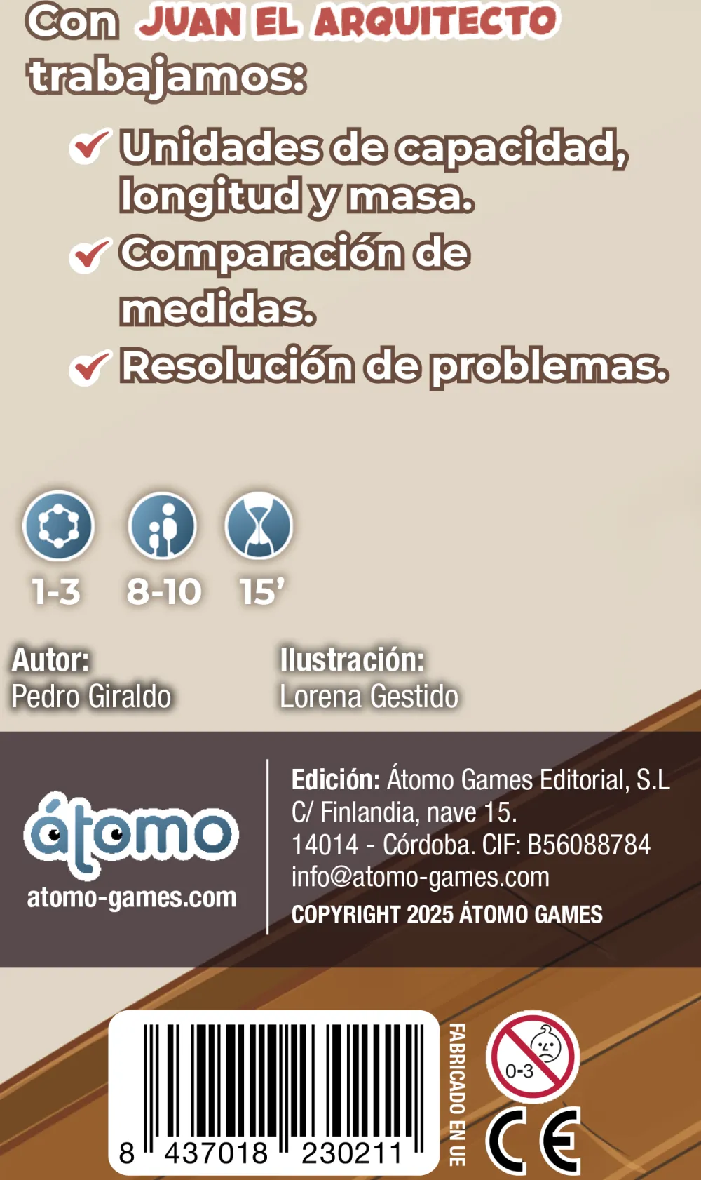 Átomo Games Juan el arquitecto-Club A*Niños Átomo Games|Juegos De Mesa De Viaje