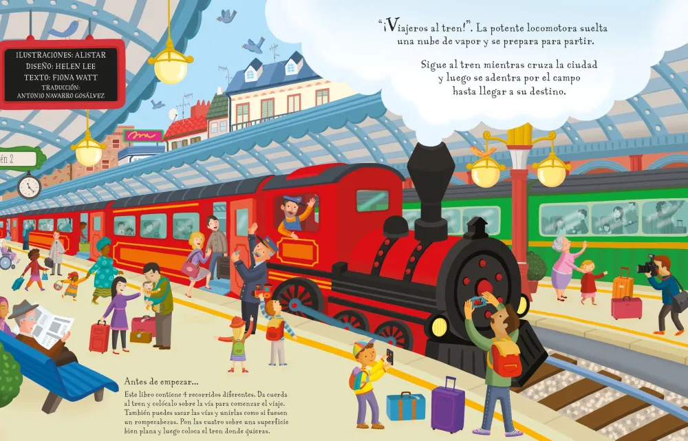Usborne Juega con el libro del tren* Álbumes Ilustrados Infantiles