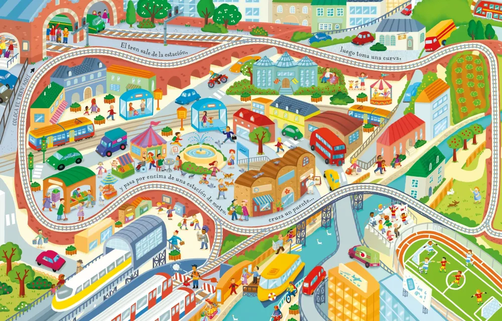 Usborne Juega con el libro del tren* Álbumes Ilustrados Infantiles