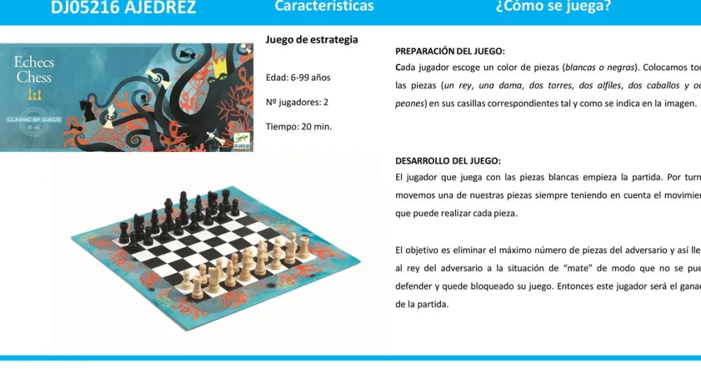 Djeco Juego Clásico Ajedrez ·*Niños Djeco|Juegos De Lógica