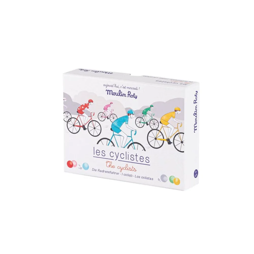 Moulin Roty Juego de 6 ciclistas con canicas Mercredi ·*Niños Juguetes Y Juegos Motricidad Fina