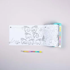 Omy Juego de bolsillo para colorear Dinos+8 pinturas ·*Niños Libros Para Colorear|Libros Para Colorear