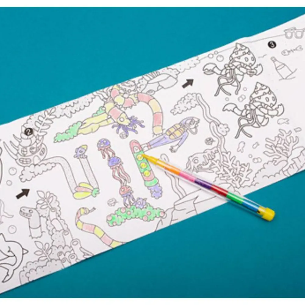 Omy Juego de bolsillo para colorear Ocean+8 pinturas ·*Niños Libros Para Colorear|Libros Para Colorear