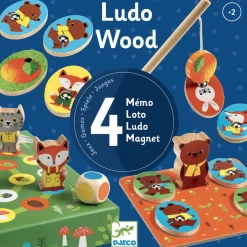 Djeco Juego educativo Ludo Wood ·*Niños Juguetes Montessori|Juguetes Y Juegos Motricidad Fina