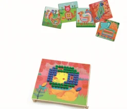 Djeco Juego educativo Mosaico Animo ·*Niños Juguetes Montessori|Juguetes Y Juegos Motricidad Fina