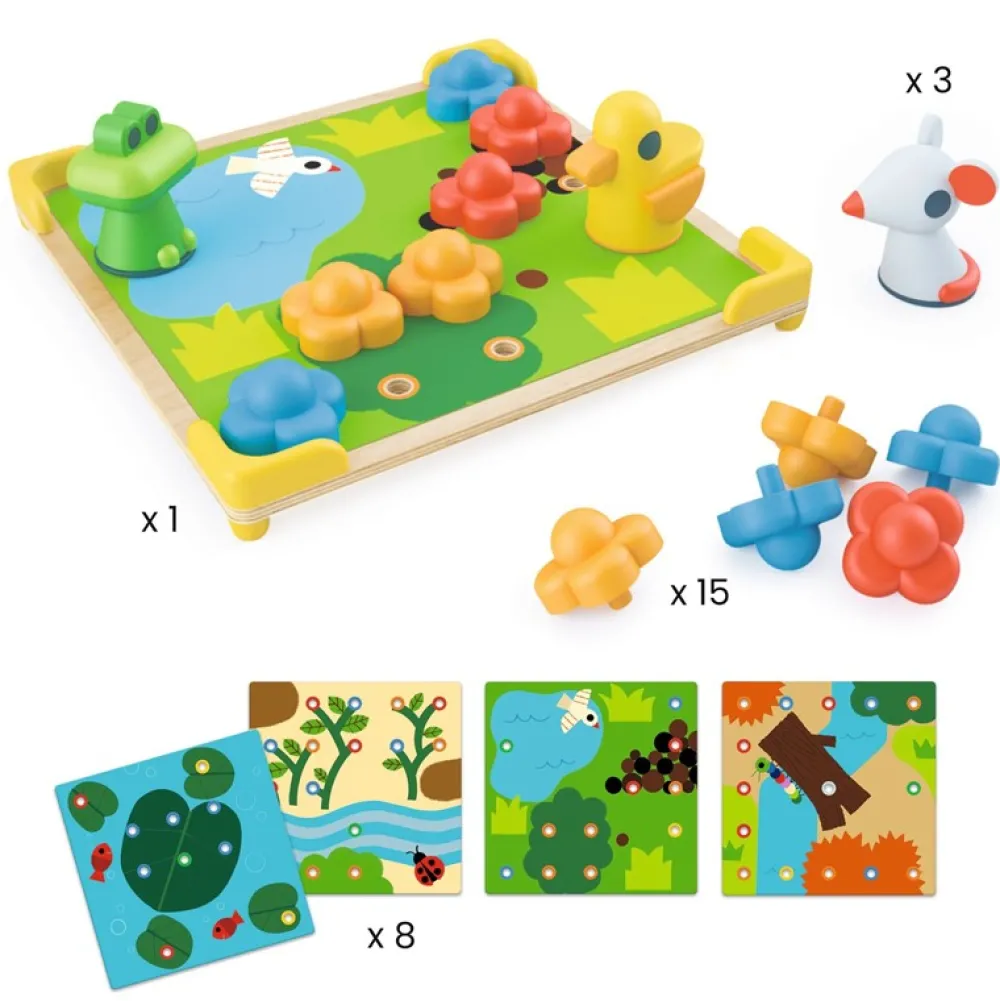 Djeco Juego educativo Mosaico Ducky & Co ·*Niños Juguetes Montessori|Juguetes Y Juegos Motricidad Fina