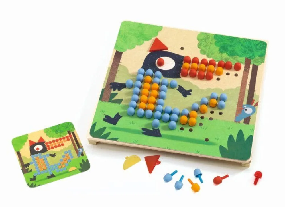 Djeco Juego educativo Mosaico Rigolo ·*Niños Juguetes Montessori|Juguetes Y Juegos Motricidad Fina