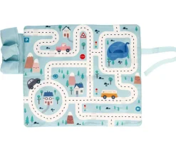 Tutete Juego Mantel con Circuito Azul + 3 Coches*Niños Coches De Metal De Juguete|Juegos De Viaje