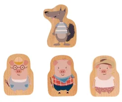 Tutete Juego Mantel Los Tres Cerditos + 4 figuras*Niños Marionetas Y Teatro|Juegos De Viaje