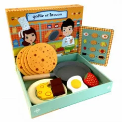 Djeco La Crepería de Gaëlle & Titouan ·*Niños Juguetes Waldorf|Cocinas De Madera Y Accesorios Juguete