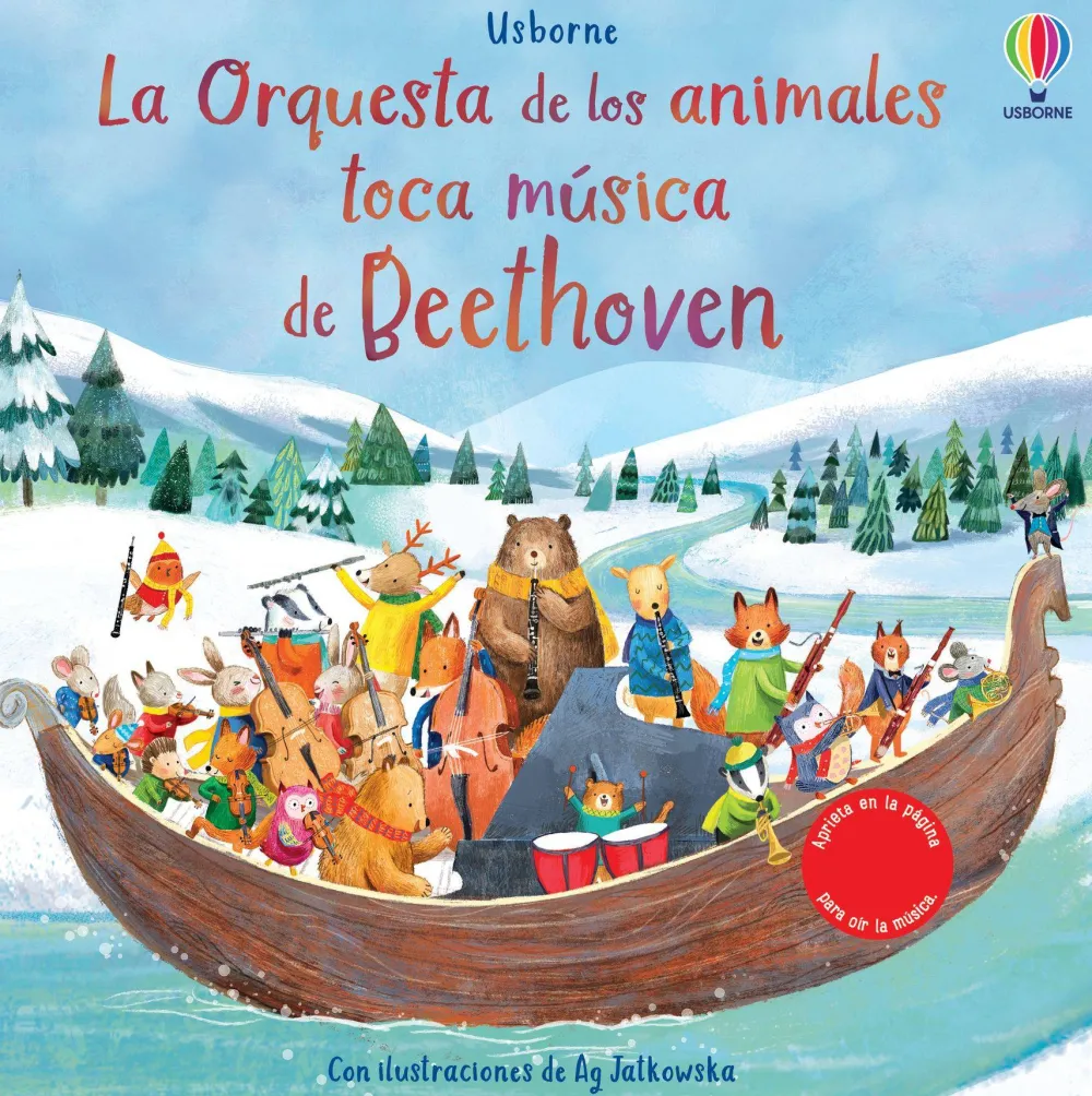 Usborne La Orquesta de los animales toca música de Beethoven*Niños Libros Musicales Y Con Sonido|Libros Sensoriales