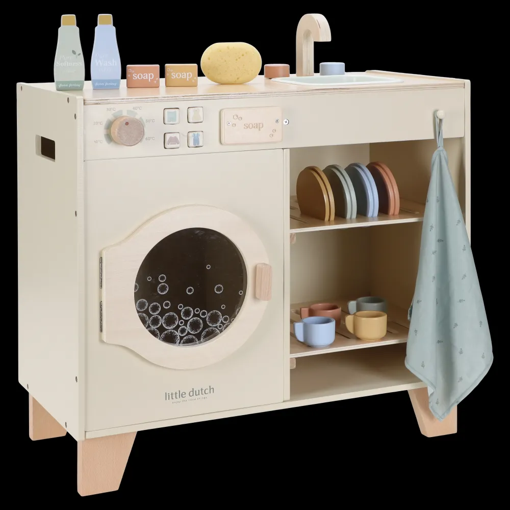Little Dutch Lavadora FSC ·*Niños Cocinas De Madera Y Accesorios Juguete|Juguetes Waldorf