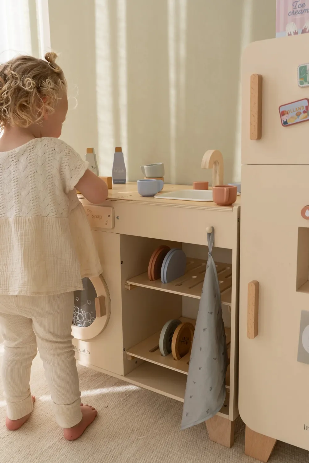 Little Dutch Lavadora FSC ·*Niños Cocinas De Madera Y Accesorios Juguete|Juguetes Waldorf