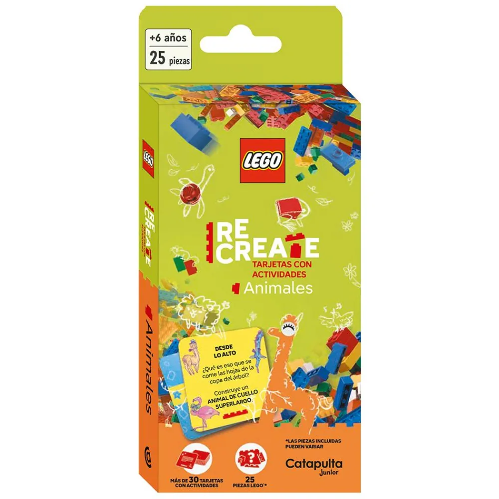 Catapulta Lego Recreate Animales Tarjetas mas piezas Lego*Niños Abremente|Juegos De Viaje