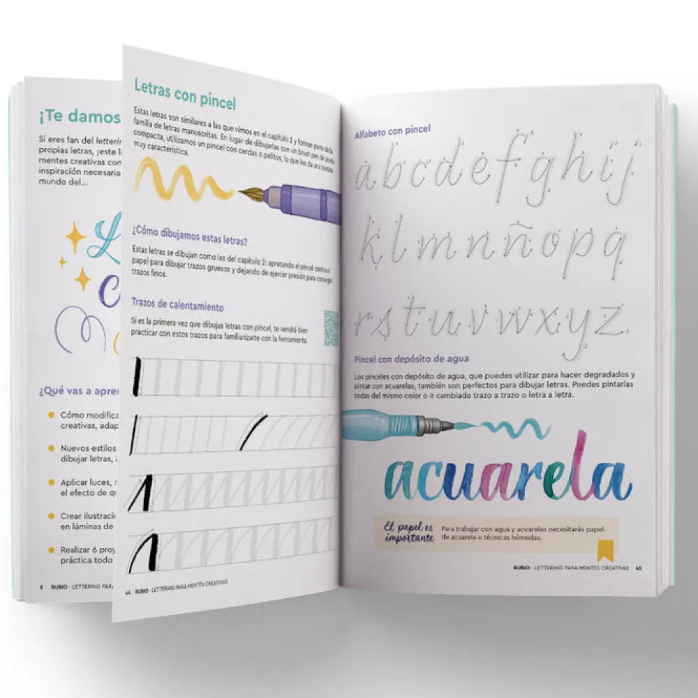 Rubio Lettering para mentes creativas*Niños Libros Para Regalar A Mamá|Kit De Manualidades