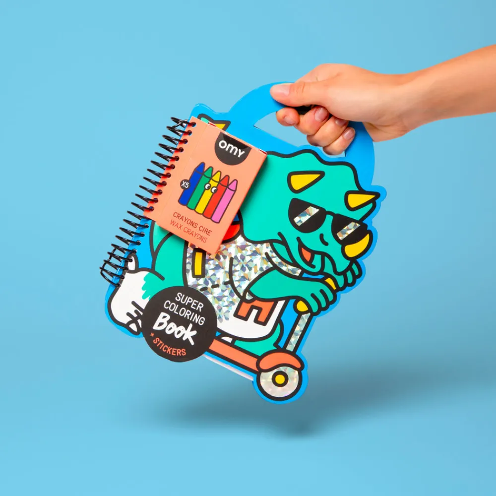 Omy Libro con pinturas y pegatinas Dinos ·*Niños Juegos De Viaje