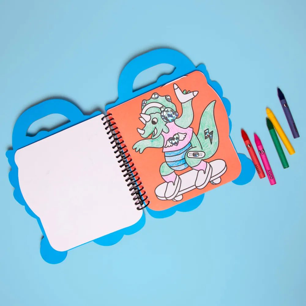 Omy Libro con pinturas y pegatinas Dinos ·*Niños Juegos De Viaje