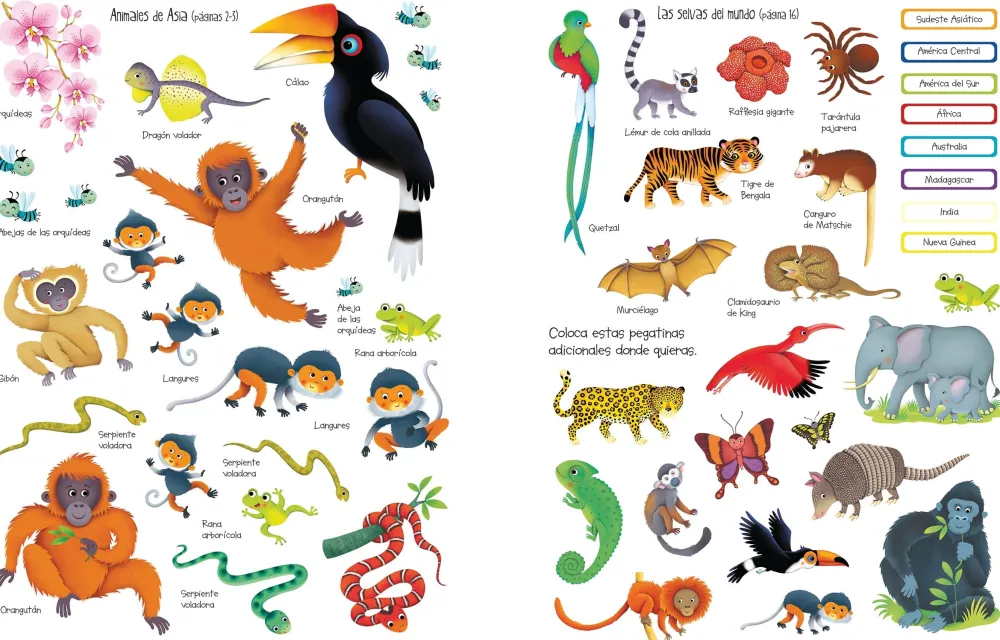 Usborne Libro de pegatinas · La Selva* Libros De Pegatinas