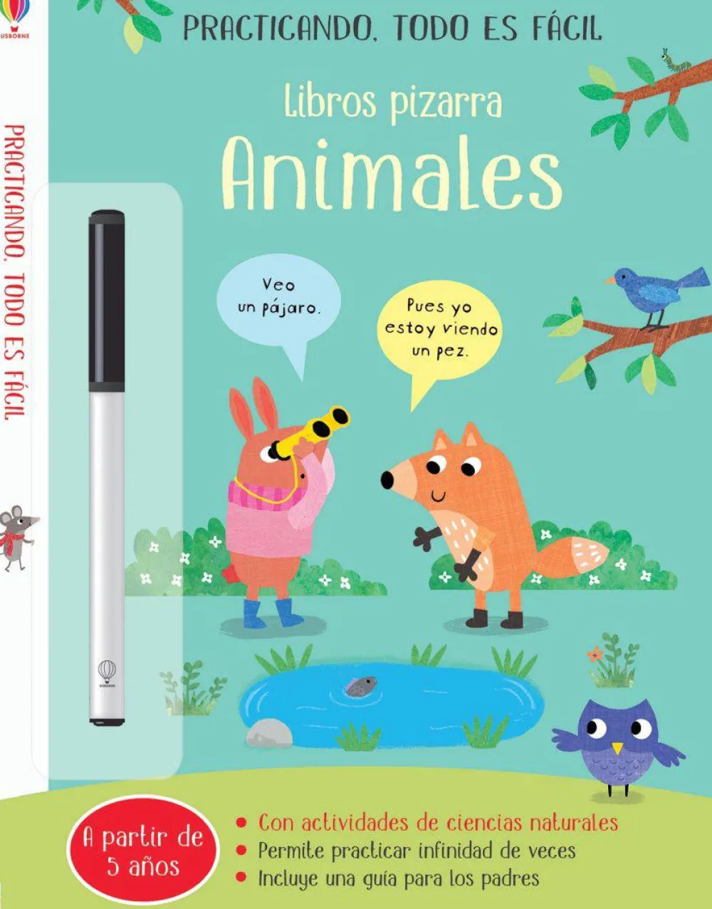 Usborne Libro Pizarra · Animales*Niños Libros Pizarra De Usborne|Juegos De Viaje
