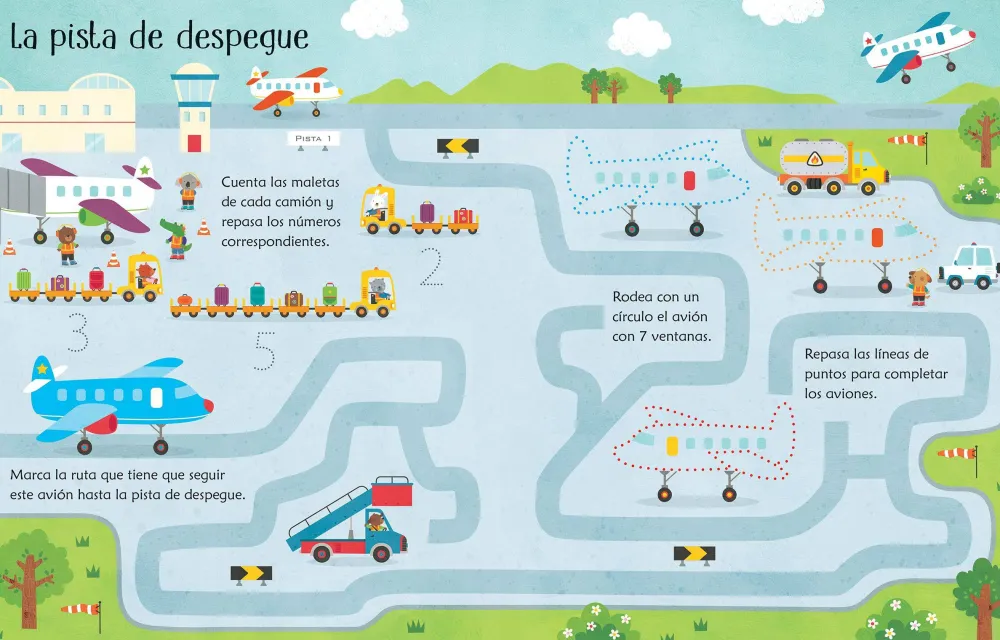 Usborne Libro Pizarra · En el aeropuerto*Niños Libros Pizarra De Usborne|Juegos De Viaje