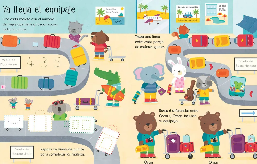 Usborne Libro Pizarra · En el aeropuerto*Niños Libros Pizarra De Usborne|Juegos De Viaje