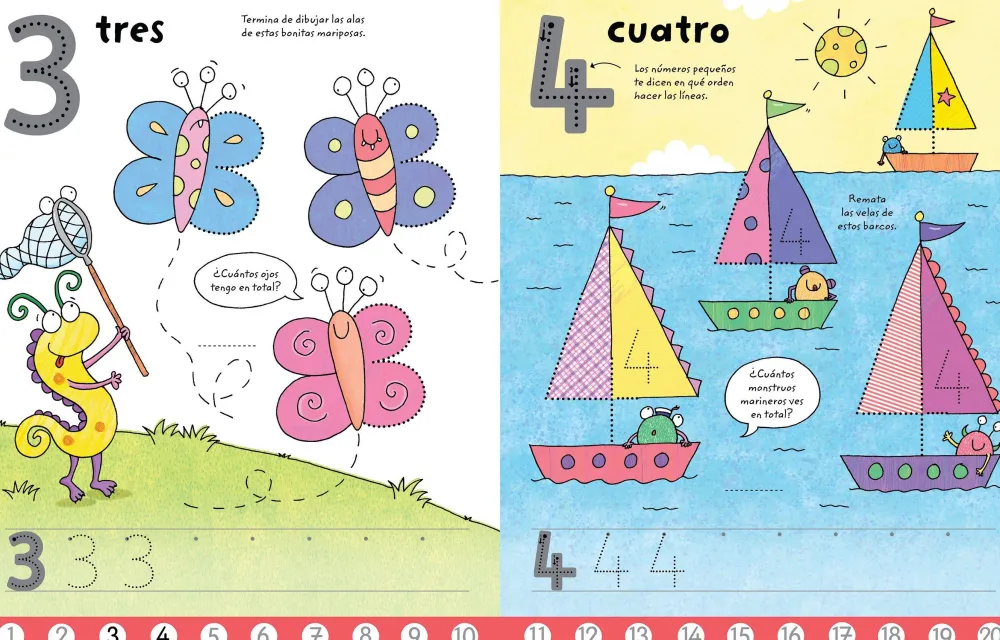 Usborne Libro Pizarra · Escribo los números*Niños Libros Pizarra De Usborne|Juegos De Viaje