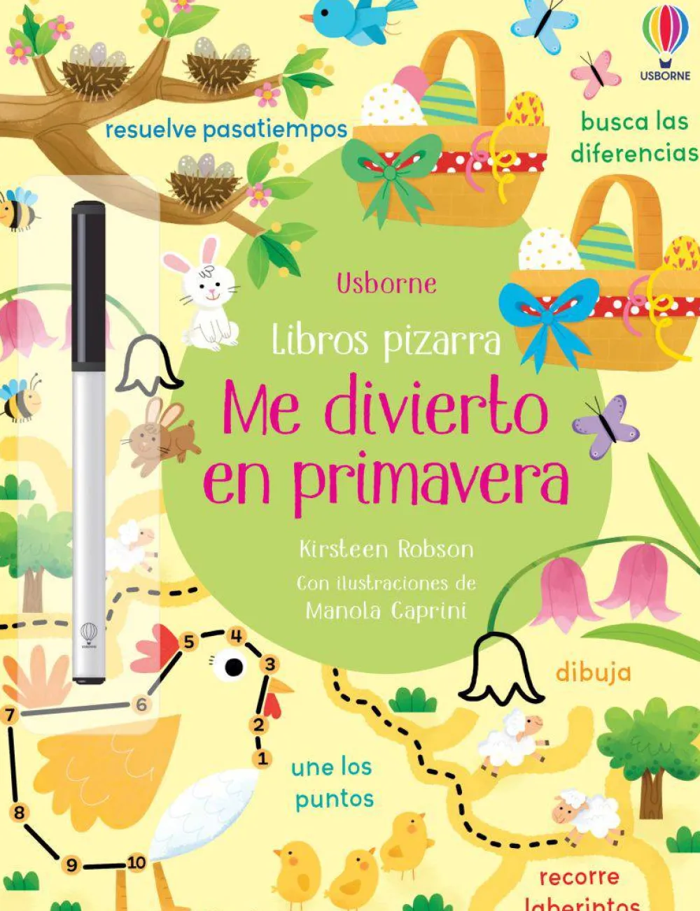 Usborne Libro Pizarra · Me divierto en primavera*Niños Libros Pizarra De Usborne|Juegos De Viaje