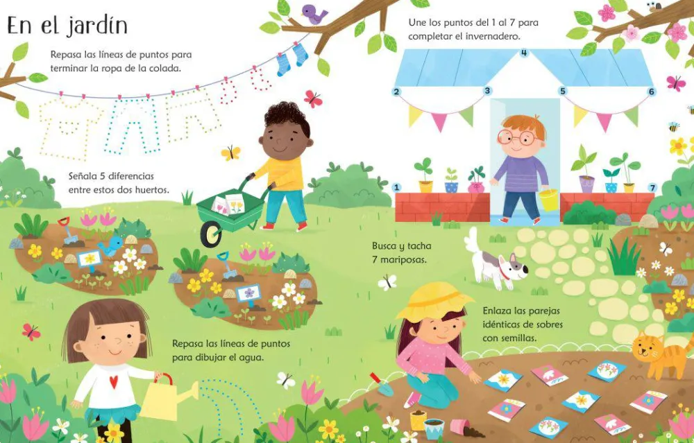 Usborne Libro Pizarra · Me divierto en primavera*Niños Libros Pizarra De Usborne|Juegos De Viaje