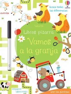 Usborne Libro Pizarra · Vamos a la granja*Niños Libros Pizarra De Usborne|Juegos De Viaje
