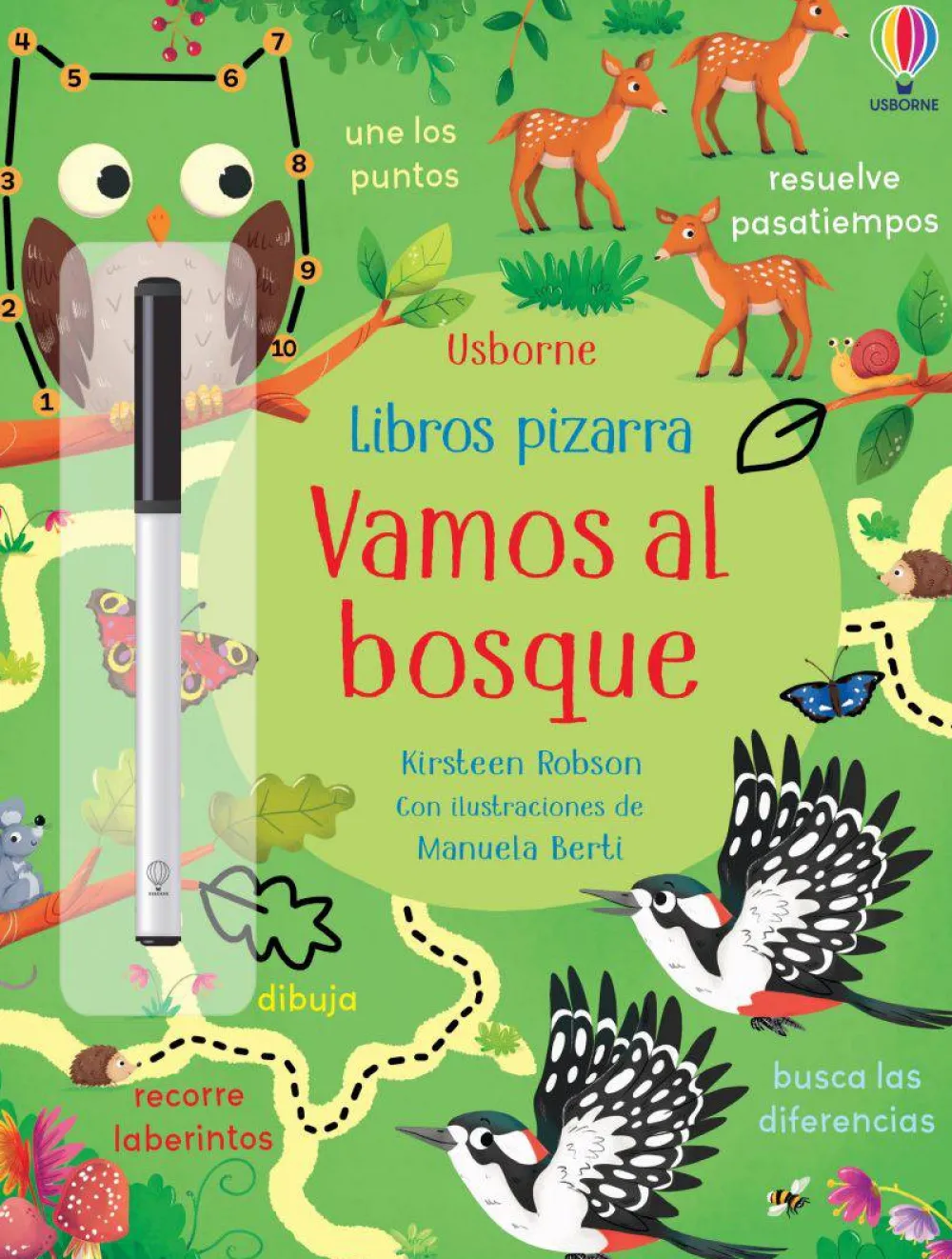Usborne Libro Pizarra · Vamos al bosque*Niños Libros Pizarra De Usborne|Juegos De Viaje