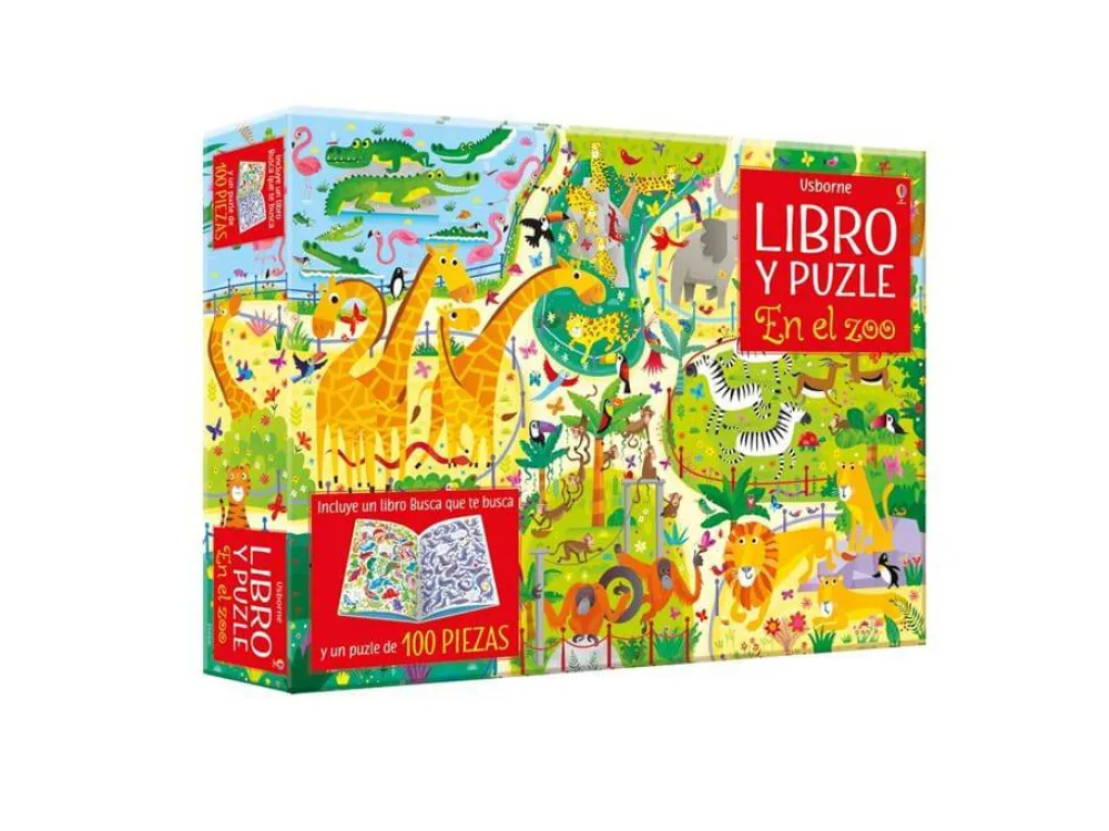Usborne Libro Puzzle · En el Zoo*Niños Puzzles 100 Piezas|Puzzles Con Libro