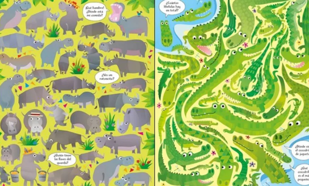 Usborne Libro Puzzle · En el Zoo*Niños Puzzles 100 Piezas|Puzzles Con Libro