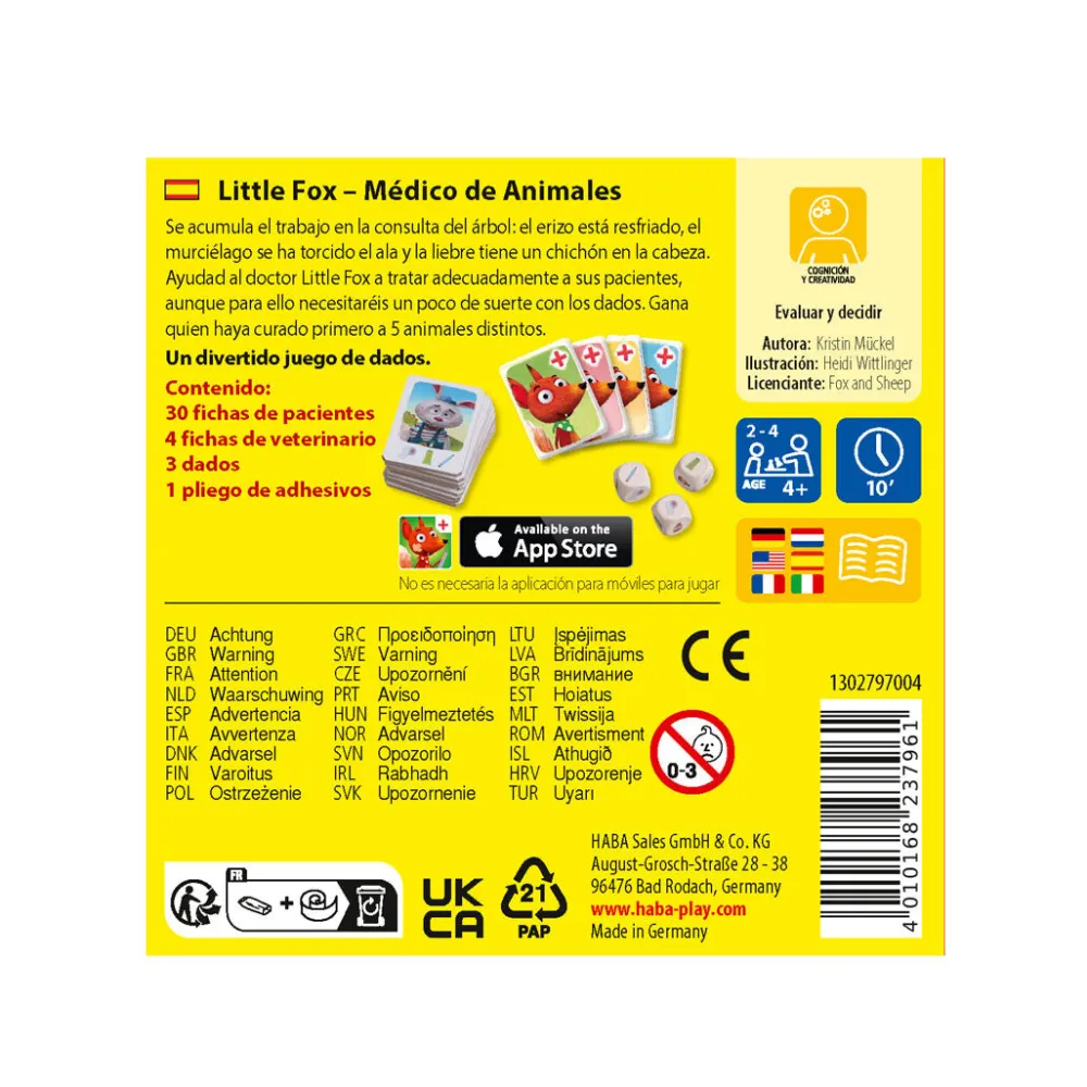 HABA Little Fox Médico de Animales ·*Niños Juegos Haba|Juegos De Mesa Competitivos