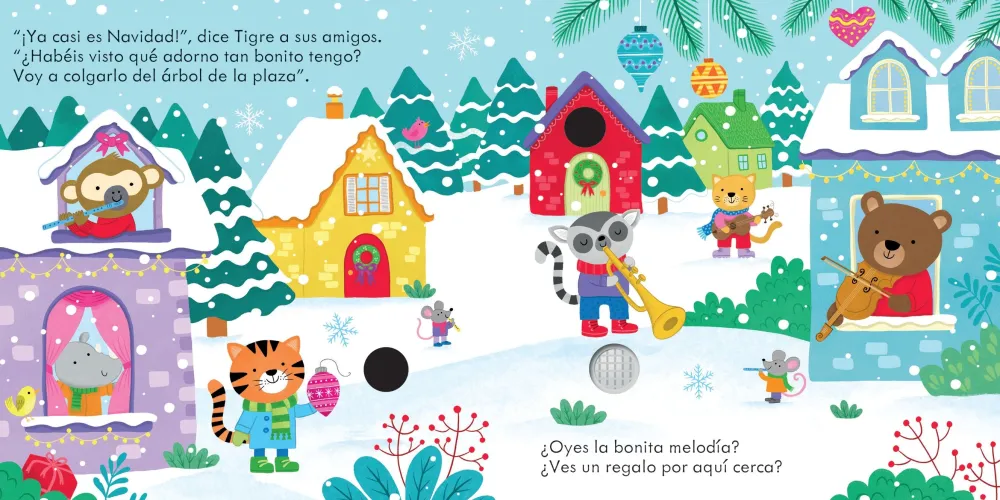 Usborne Los adornos del árbol*Niños Libros De Navidad Para Niños|Libros Musicales Y Con Sonido