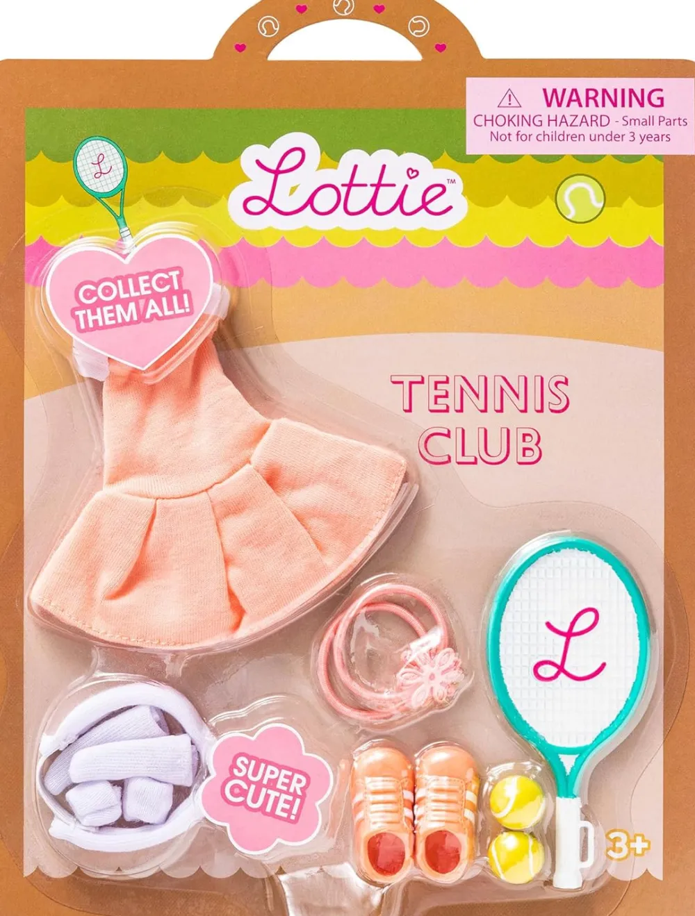 Lottie Dolls Lottie · Conjunto accesorios Club de Tenis*Niños Muñecas Lottie