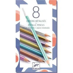 Djeco Lápices Metálicos (8 ud) ·*Niños Bolis, Lápices Y Rotus