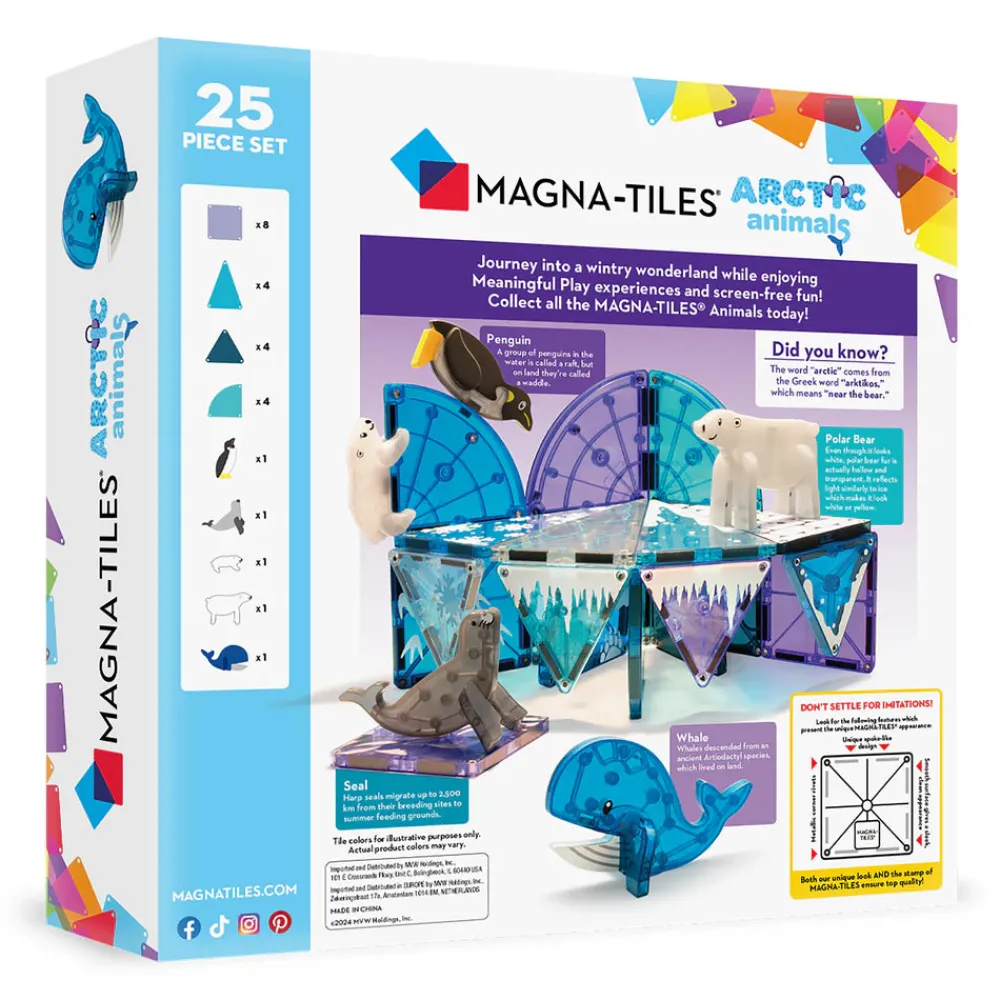 Magna Tiles Magna-T Artic Animals Set 25 piezas*Niños Construcciones Magnéticas