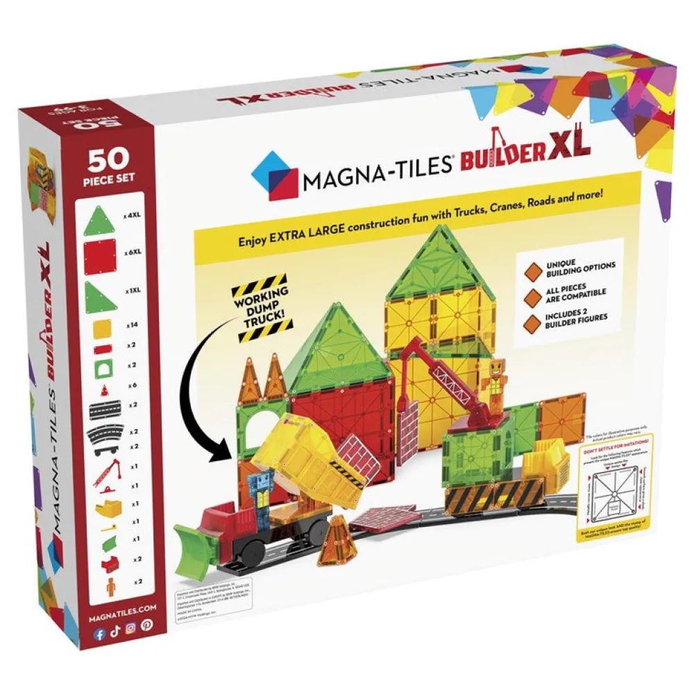 Magna Tiles Magna-T Builder XL Set 50 piezas*Niños Construcciones Magnéticas