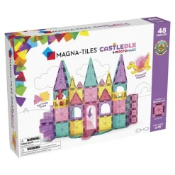 Magna Tiles Magna-T Castle DLX + MicroMags Set 48 piezas*Niños Construcciones Magnéticas