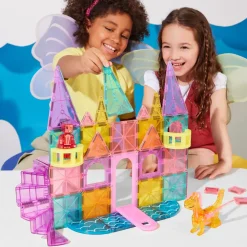Magna Tiles Magna-T Castle DLX + MicroMags Set 48 piezas*Niños Construcciones Magnéticas