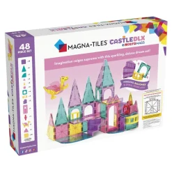 Magna Tiles Magna-T Castle DLX + MicroMags Set 48 piezas*Niños Construcciones Magnéticas