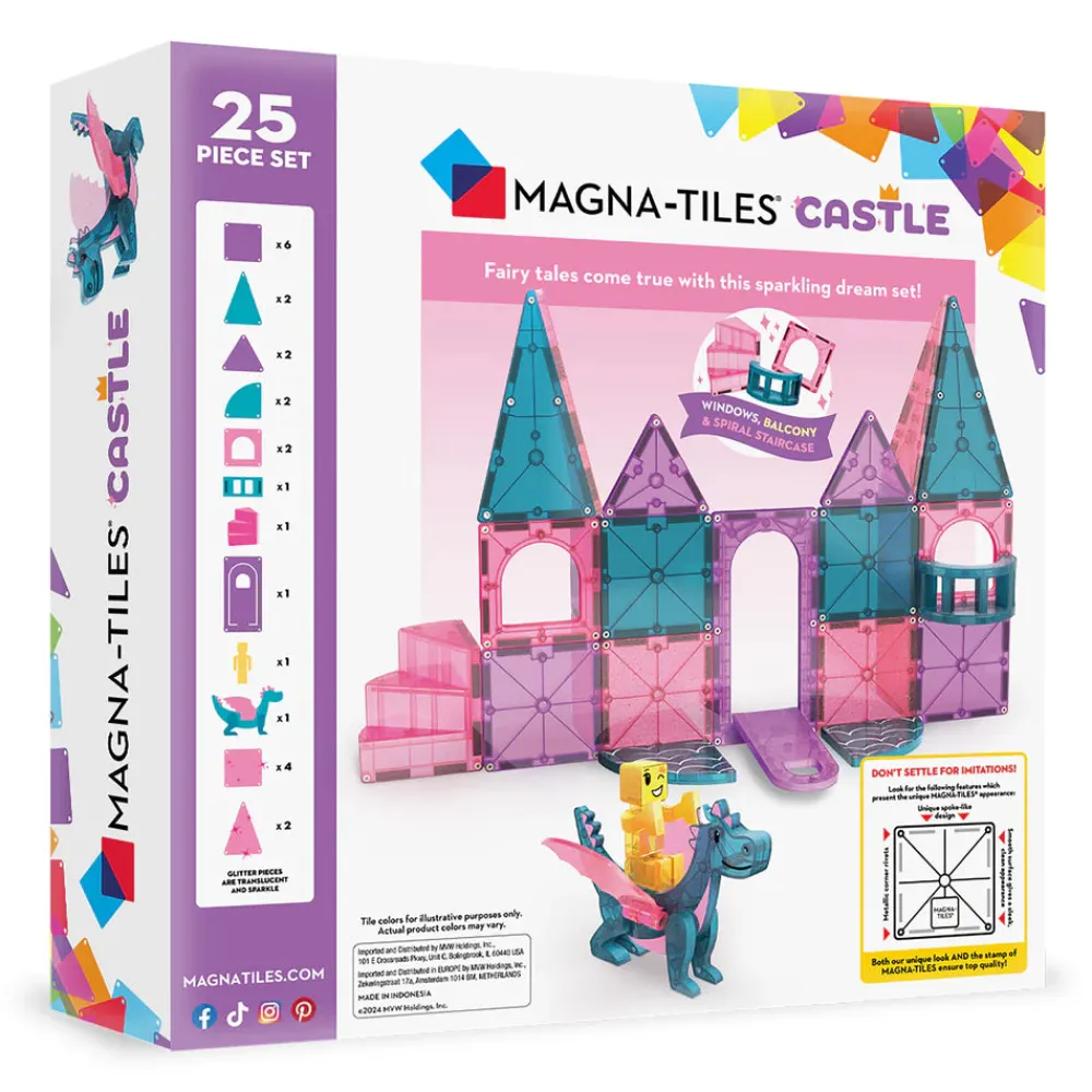 Magna Tiles Magna-T Castle Set 25 piezas*Niños Construcciones Magnéticas
