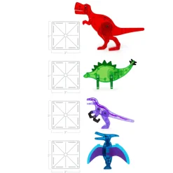 Magna Tiles Magna-T Dino World Set 40 piezas*Niños Construcciones Magnéticas