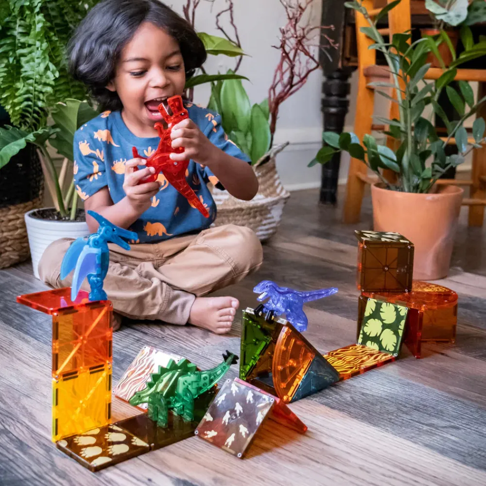 Magna Tiles Magna-T Dino World Set 40 piezas*Niños Construcciones Magnéticas