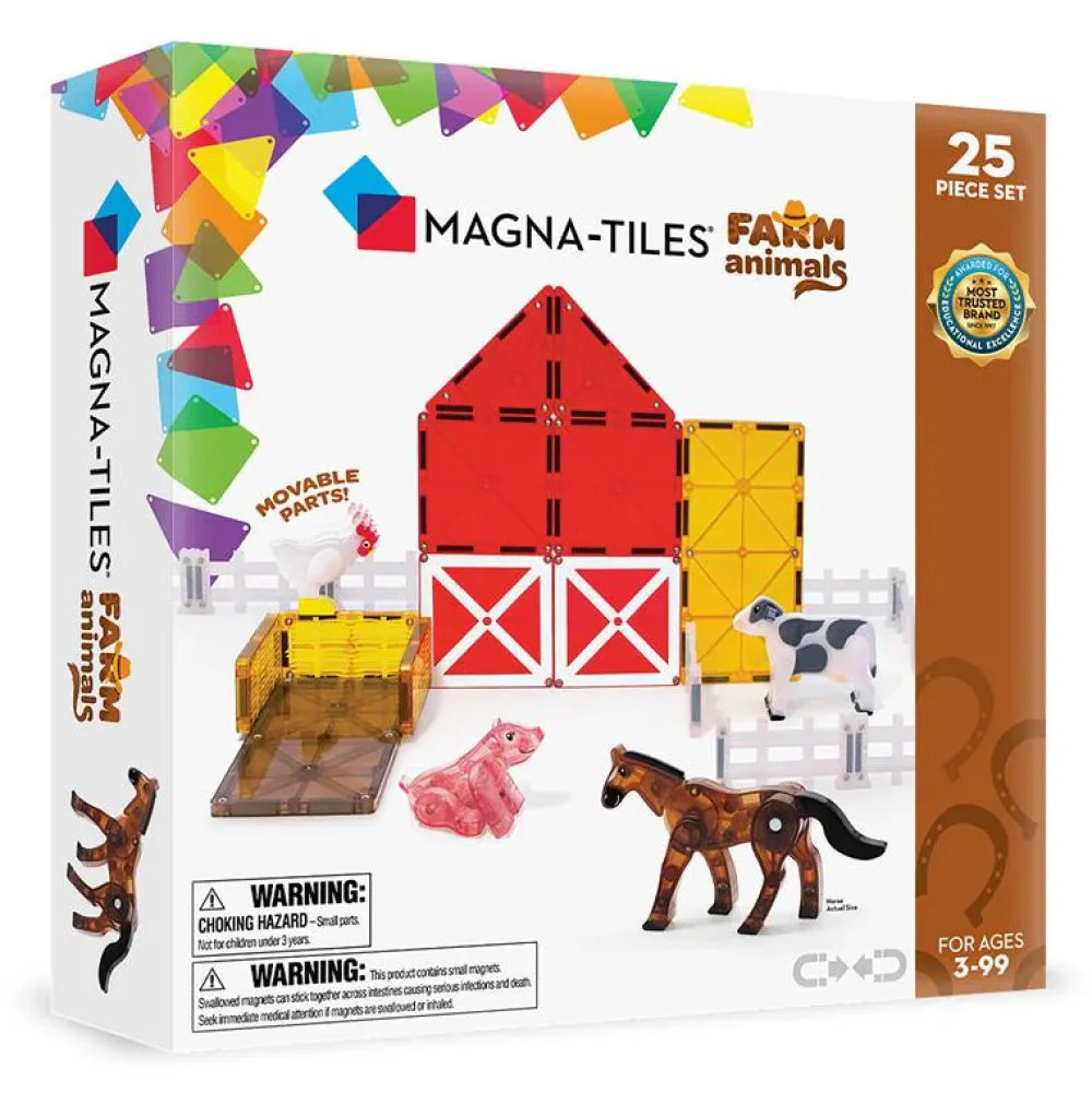 Magna Tiles Magna-T Farm Animals Set 25 piezas*Niños Construcciones Magnéticas