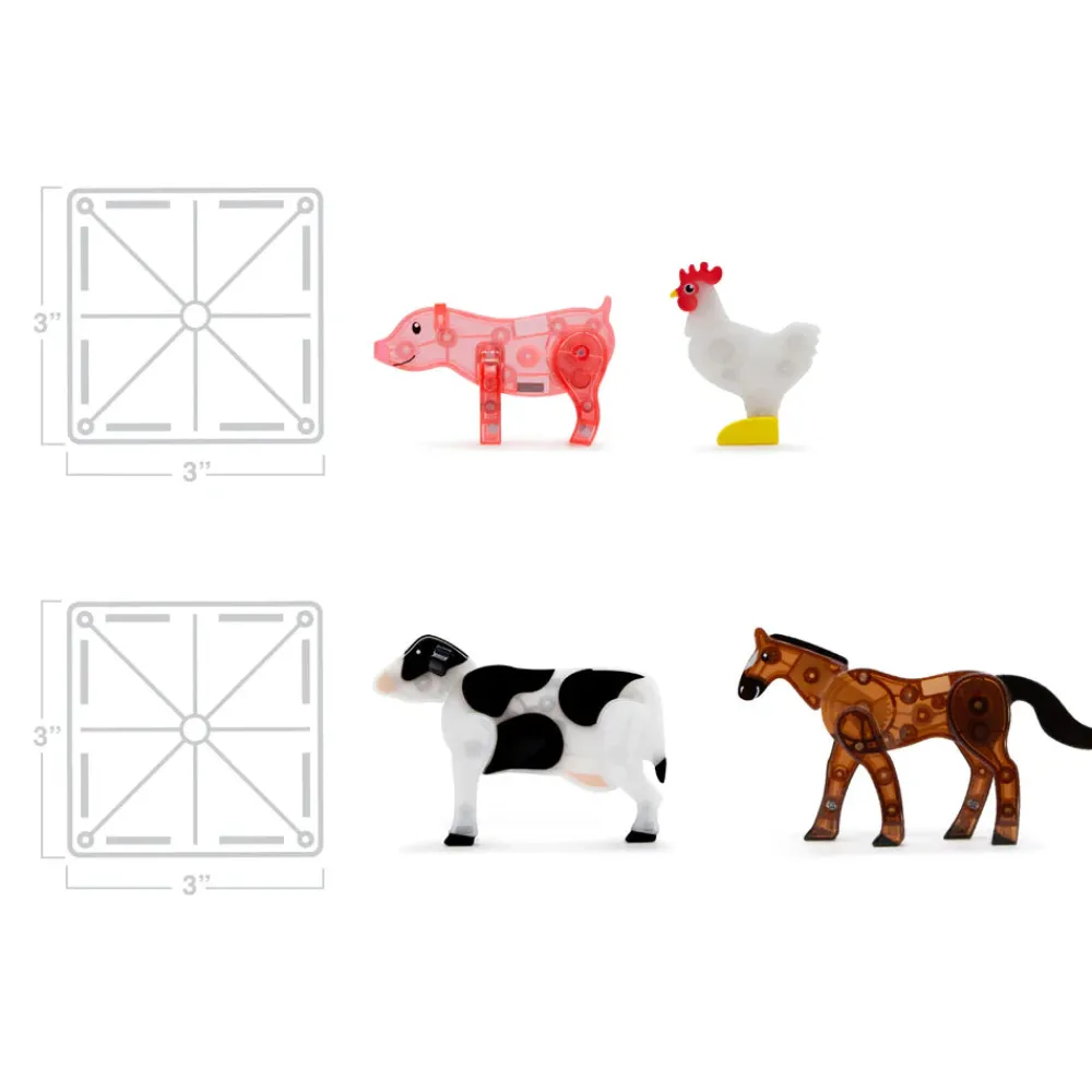 Magna Tiles Magna-T Farm Animals Set 25 piezas*Niños Construcciones Magnéticas
